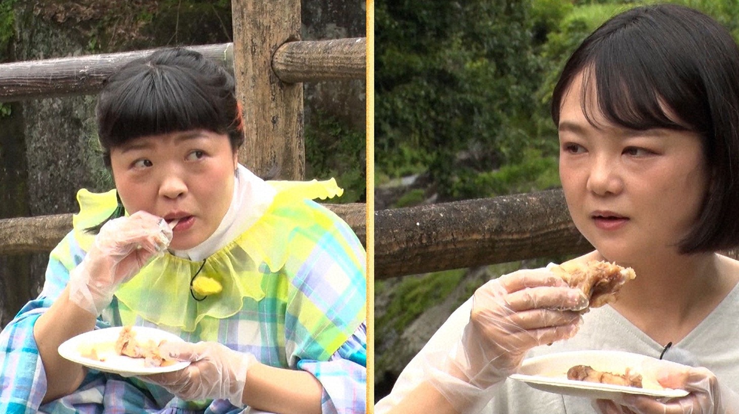 おかずクラブ・オカリナと蛙亭イワクラ。(c)テレビ朝日