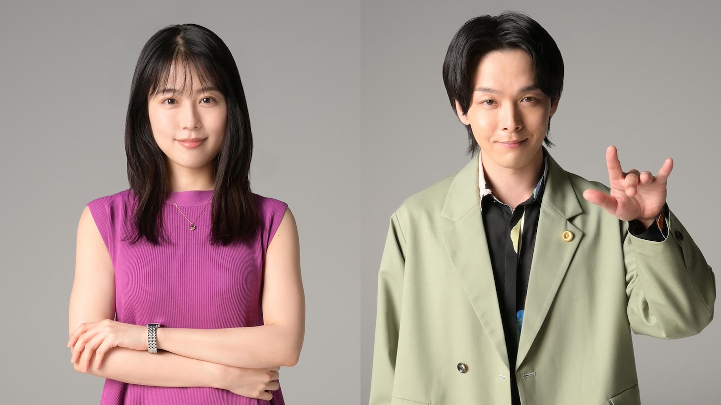 「石子と羽男―そんなコトで訴えます？―」石田硝子役の有村架純（左）と羽根岡佳男役の中村倫也（右）。