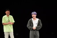 お～い！久馬作のスペシャルコント内で特技を披露する栗田航兵。