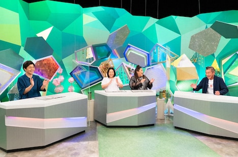 左から、令和喜多みな実・河野、海原やすよ ともこ、笑い飯・哲夫。(c)ABCテレビ