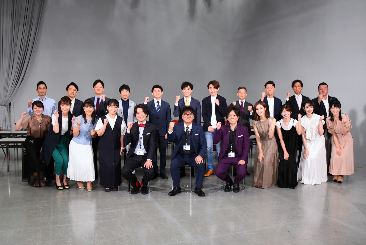 「カンニング竹山＆ぺこぱ＆カンテレアナ総出演！ 社会のために体を張ってご奉仕SP」の出演者たち。(c)カンテレ