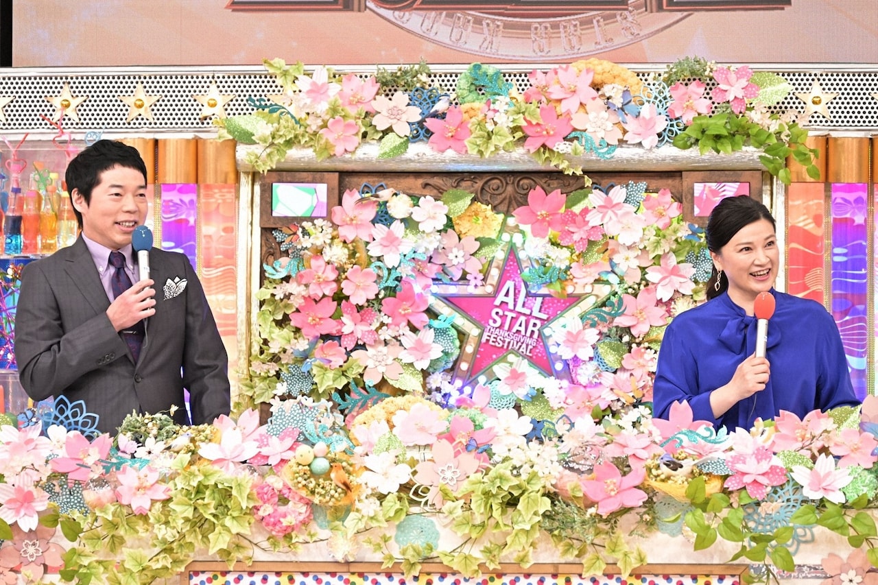「オールスター感謝祭」MCの今田耕司と島崎和歌子。(c)TBS