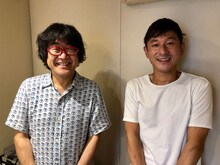 倉本美津留（左）と笑い飯・哲夫（右）。