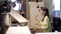 CM撮影中の様子。