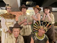 ニューヨーク（前列）と、後列左から、野村真季アナ、河合郁人、おばたのお兄さん、村重杏奈。(c)テレビ朝日