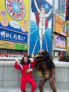 福崎町のキャラクター・ガジロウとアルミカン赤阪。