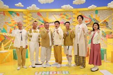 「ただ今、コント中。」に出演する（左から）バイきんぐ、サンドウィッチマン、かまいたち、3時のヒロイン福田。(c)フジテレビ