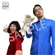 来場者に配布される芸人ステッカー（ゆにばーす）。