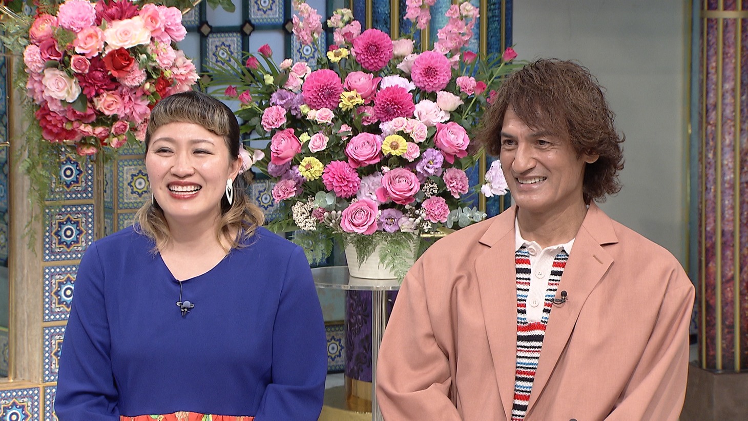 左から丸山桂里奈、本並健治。