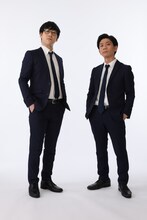 キュウ。左から、ぴろ、清水。(c)M-1グランプリ事務局