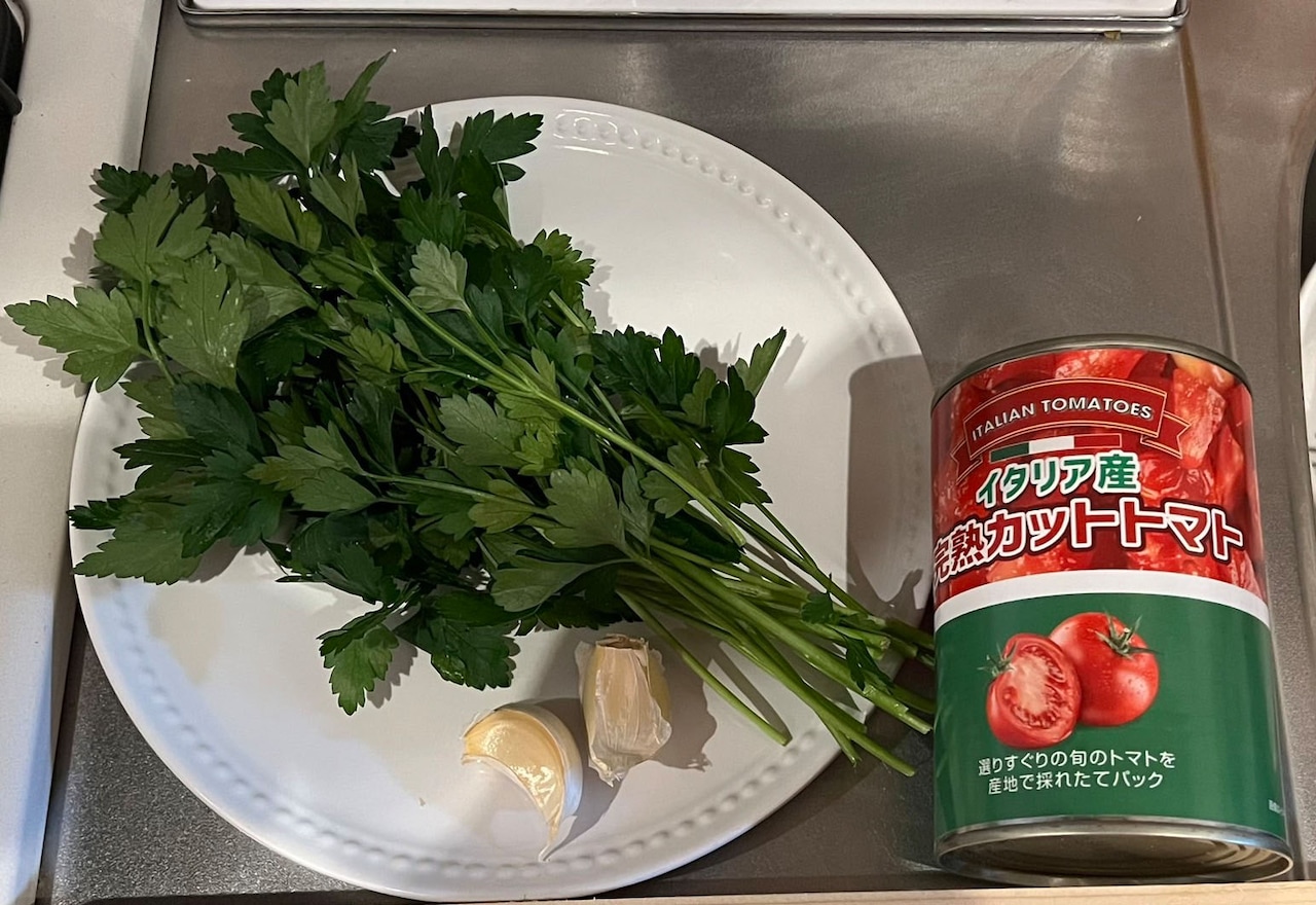 マルゲリータピザの材料。