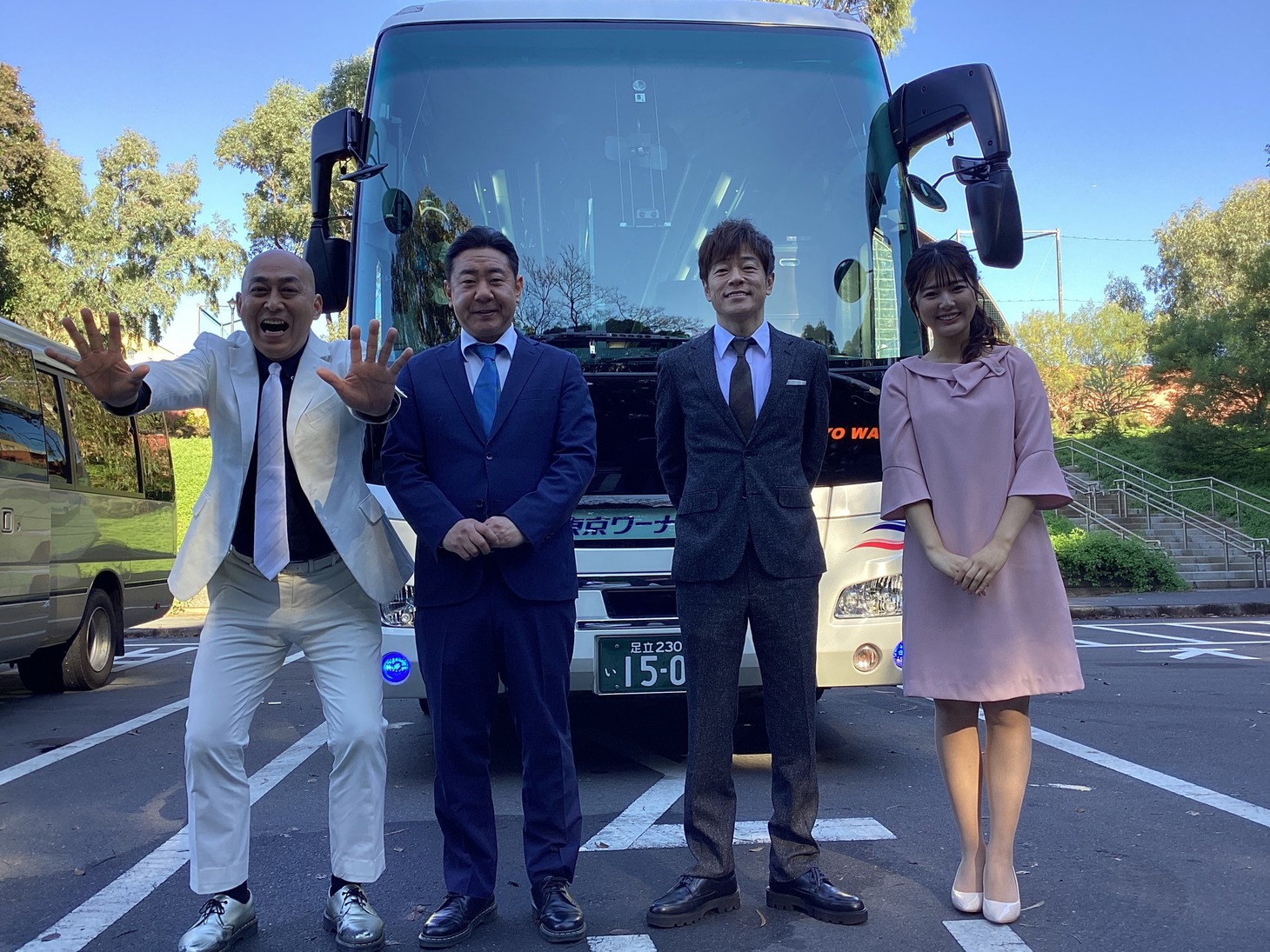 左から錦鯉、陣内智則、黒田みゆアナウンサー。(c)日本テレビ