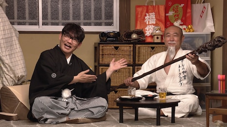 103飯尾部屋にはずん飯尾と年神様（ずん・やす）。