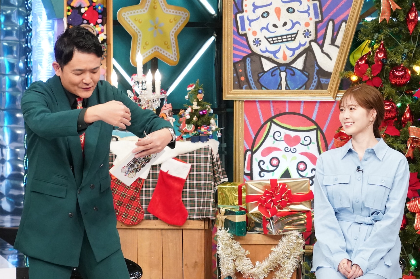 左から千鳥ノブ、白石麻衣。(c)日本テレビ