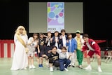 「+90000(タスキュウマン)」に出演したダウ90000、Aマッソ、いとうせいこう(左端)。(c)テレビ朝日