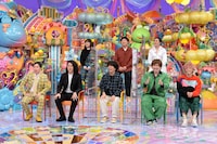 「さんまVS売れっ子若手芸人」に出演する（前列左から）霜降り明星、宮下草薙・草薙、EXIT、（後列左から）吉住、ロングコートダディ兎、カカロニ栗谷。(c)テレビ朝日