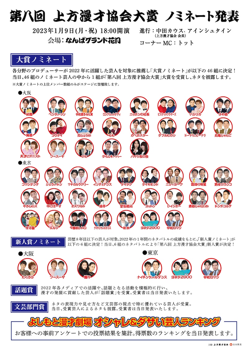 「第八回上方漫才協会大賞」ポスター