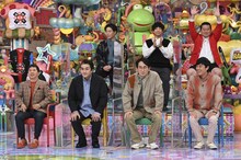 「アメトーーク！」に出演する（前列左から）爆笑問題・田中、平成ノブシコブシ徳井、シソンヌじろう、ロバート山本、（後列左から）インスタントジョンソンじゃい、ティモンディ前田、モグライダーともしげ。(c)テレビ朝日