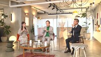 笑い飯・哲夫が手作りした、たくあんを3人が試食する様子。(c)BS-TBS