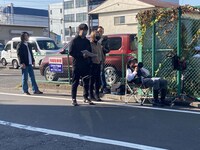 映画「裏表紙」の撮影現場の様子。