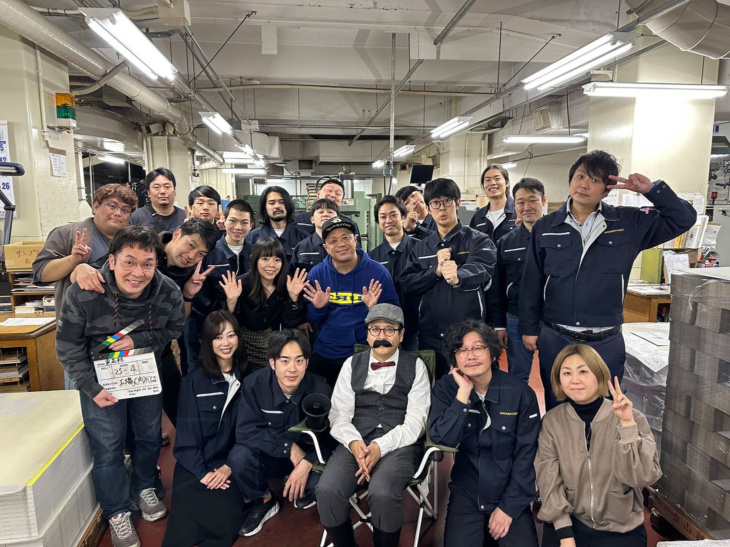 ダブルブッキング川元監督映画「裏表紙」の撮影現場の様子。