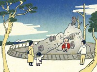 「北斎のお部屋探し九十三景 by at home」に登場するイラスト。