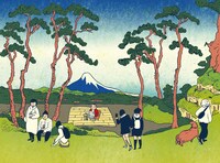 「北斎のお部屋探し九十三景 by at home」に登場するイラスト。