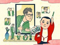 「北斎のお部屋探し九十三景 by at home」に登場するイラスト。