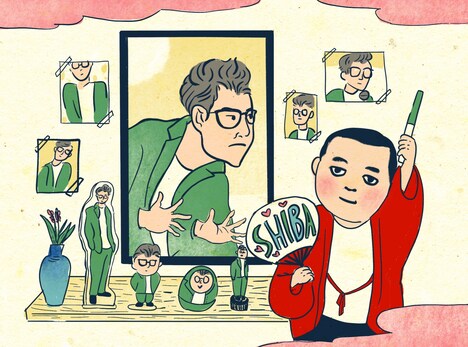 「北斎のお部屋探し九十三景 by at home」に登場するイラスト。