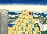 「北斎のお部屋探し九十三景 by at home」に登場するイラスト。