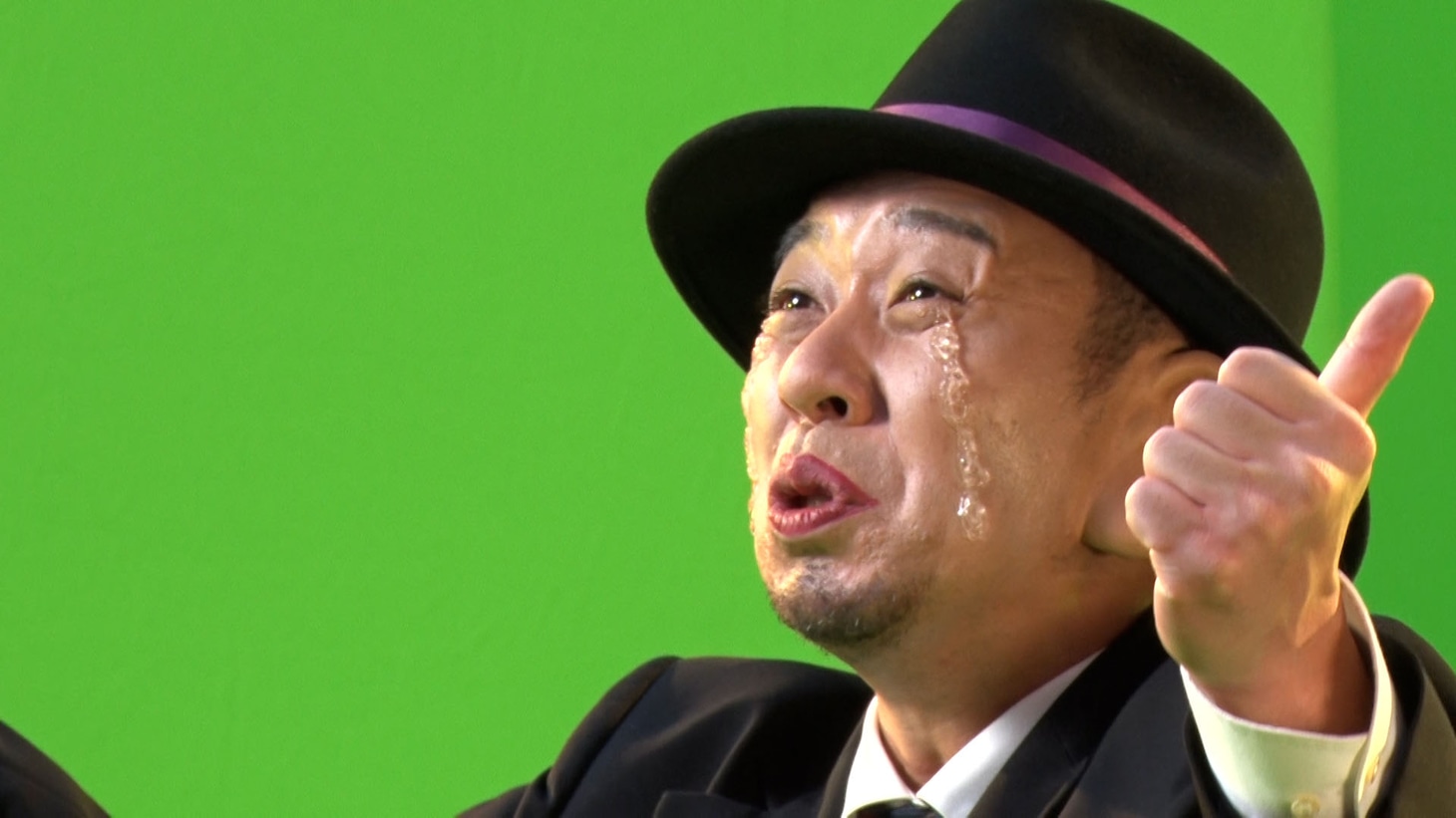 「笑ゥせぇるスーまん」撮影中の様子。