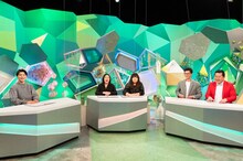 左から、令和喜多みな実・河野、海原やすよ ともこ、モグライダー。(c)ABCテレビ