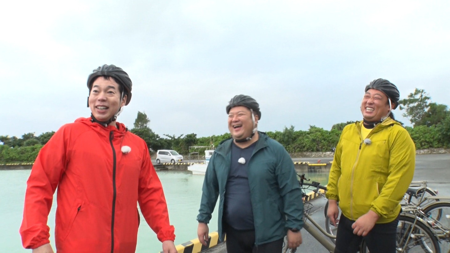 「サイコロ×チャリンコ旅 すごろくサバイシクルin宮古島」のワンシーン。(c)FBS