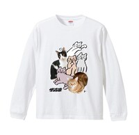 「さらば青春の光×ますださえこ×PARCO 猫ちゃん大集合 ロングスリーブTシャツ」