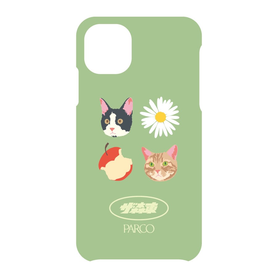 「ザ・森東 × ME-Q × PARCO 愛猫のいる暮らし iPhoneケース グリーン」