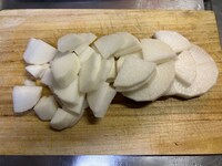 切った大根。