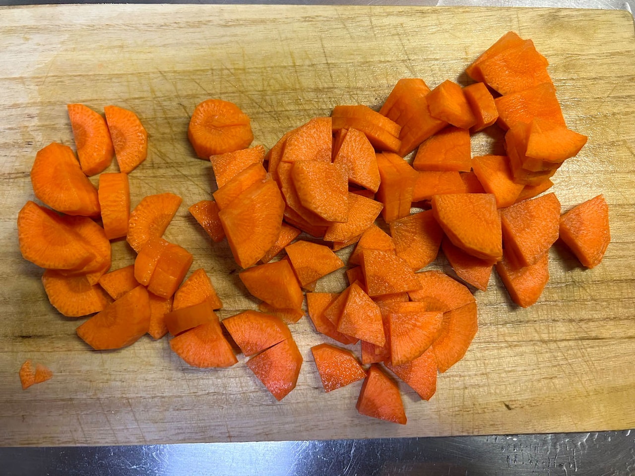 切ったにんじん。