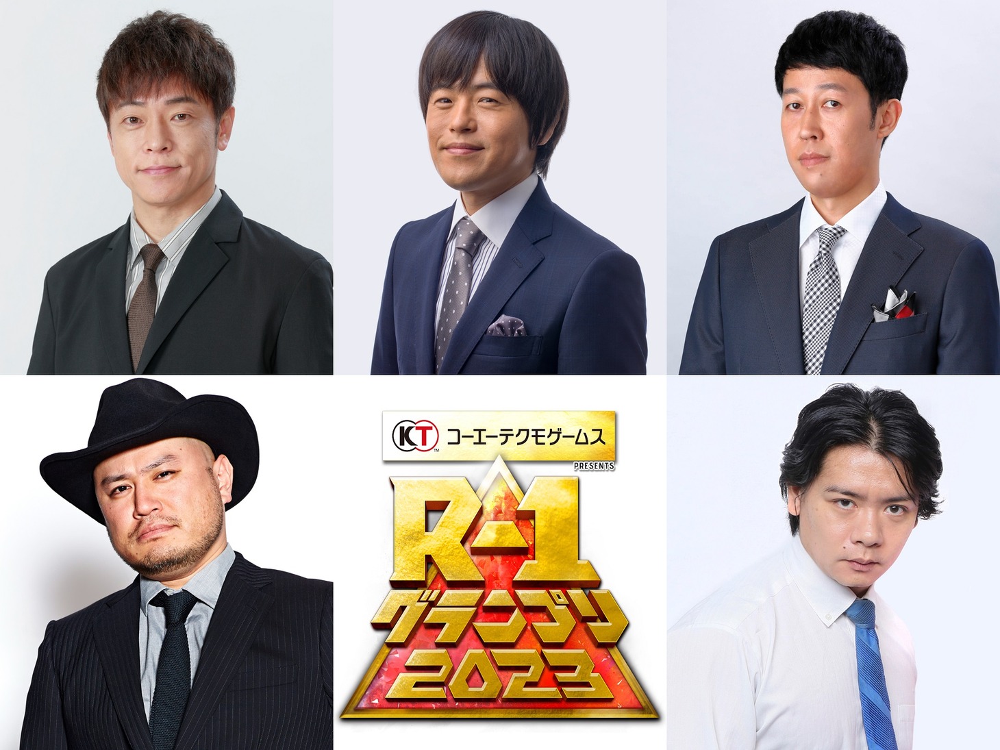 上段左から陣内智則、バカリズム、小籔千豊。下段左からハリウッドザコシショウ、マヂカルラブリー・野田クリスタル。