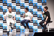 左から錦鯉、「サガプライズ！」プロジェクトリーダー・柴田晃典氏。
