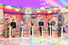 「立ちトーーク」に出演する（左から）男性ブランコ、アインシュタイン稲田、蛙亭イワクラ、平成ノブシコブシ吉村、アンタッチャブル柴田、蛍原徹。(c)テレビ朝日