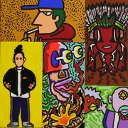 極彩奇天烈板絵図(かまぼこ板アート)