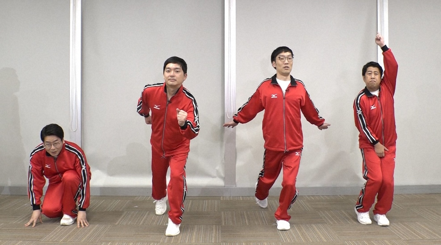 「VSウエストランド」に出演する（左から）男性ブランコ浦井、ウエストランド河本、男性ブランコ平井、ウエストランド井口。(c)ABCテレビ
