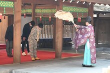 映画「聖闘士星矢 The Beginning」のヒット祈願に参加する霜降り明星せいや。