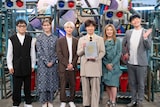 「四大化計画 ~世界は3つで語れない~」の出演者。左からいとうせいこう、トラウデン直美、松島聡、内村光良、中野信子、麒麟・川島。
