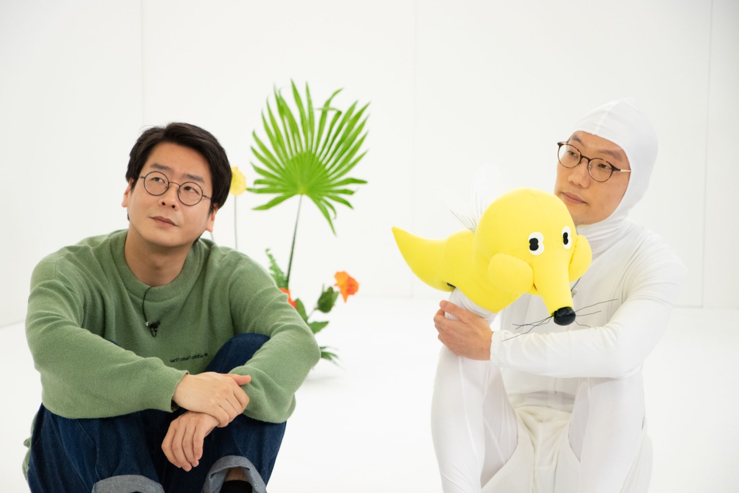 うらさん（男性ブランコ浦井）とハエモグラ（男性ブランコ平井）。