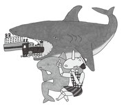 「名著の話 芭蕉も僕も盛っている」の挿絵。