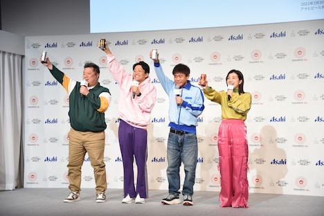 左からブラックマヨネーズ小杉、ミキ亜生、ダウンタウン浜田、3時のヒロイン福田。