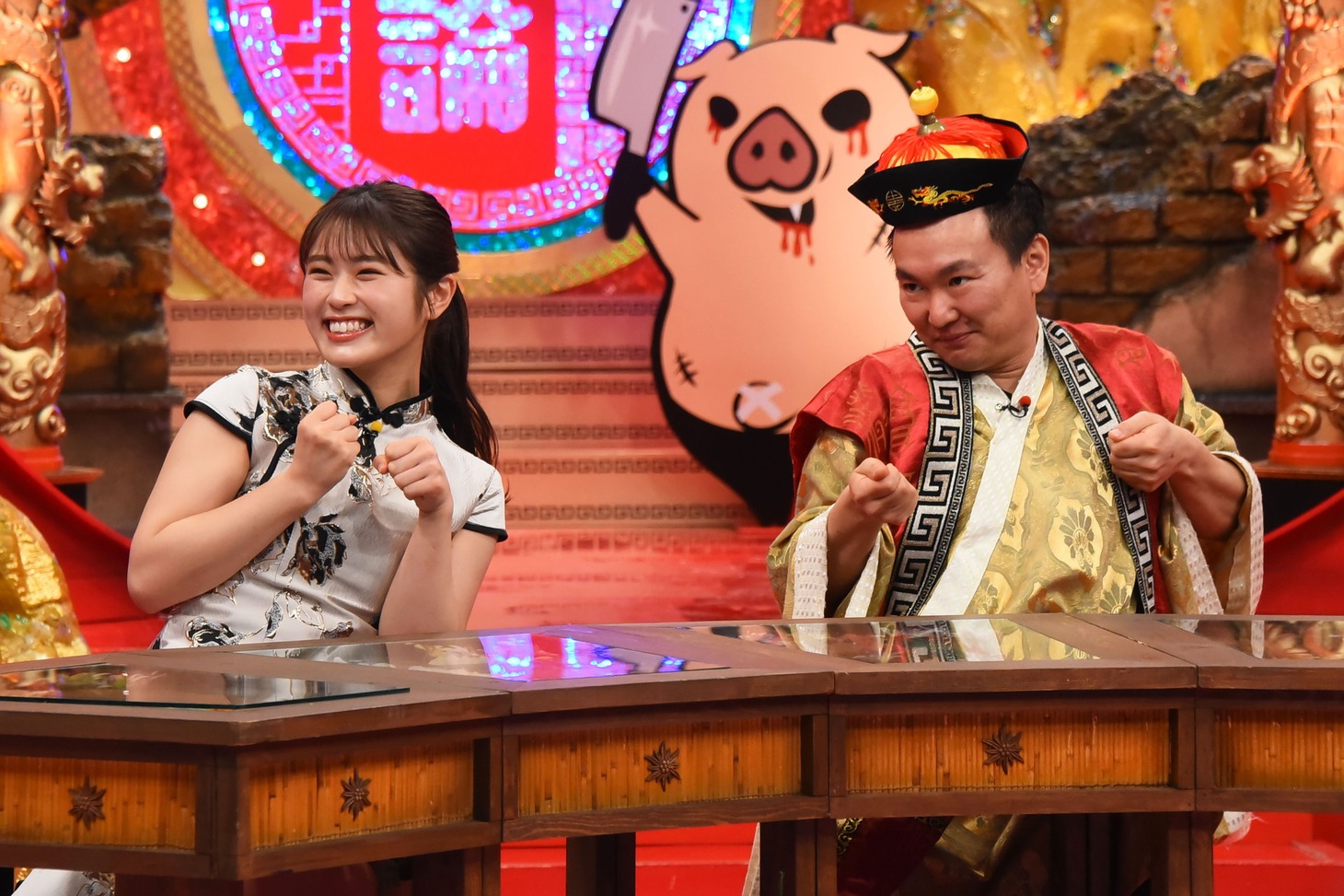 左から渋谷凪咲、かまいたち山内。(c)カンテレ