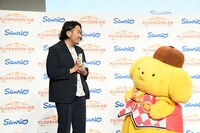 ハンギョドンスマホケースを手にしている見取り図・盛山にやきもちを焼いている様子のポムポムプリン。