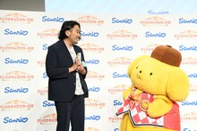 ハンギョドンスマホケースを手にしている見取り図・盛山にやきもちを焼いている様子のポムポムプリン。